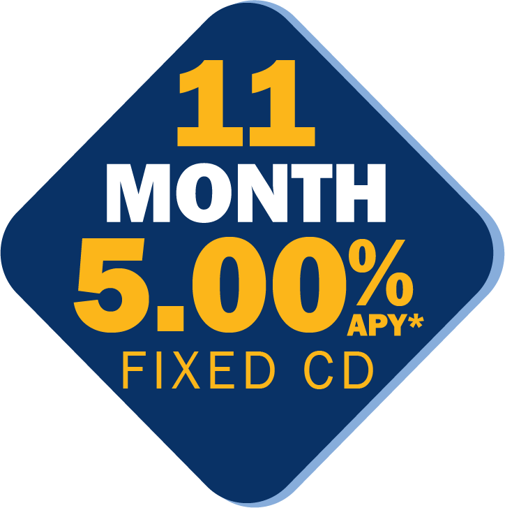 CD Rate in Navy Blue Triangle
