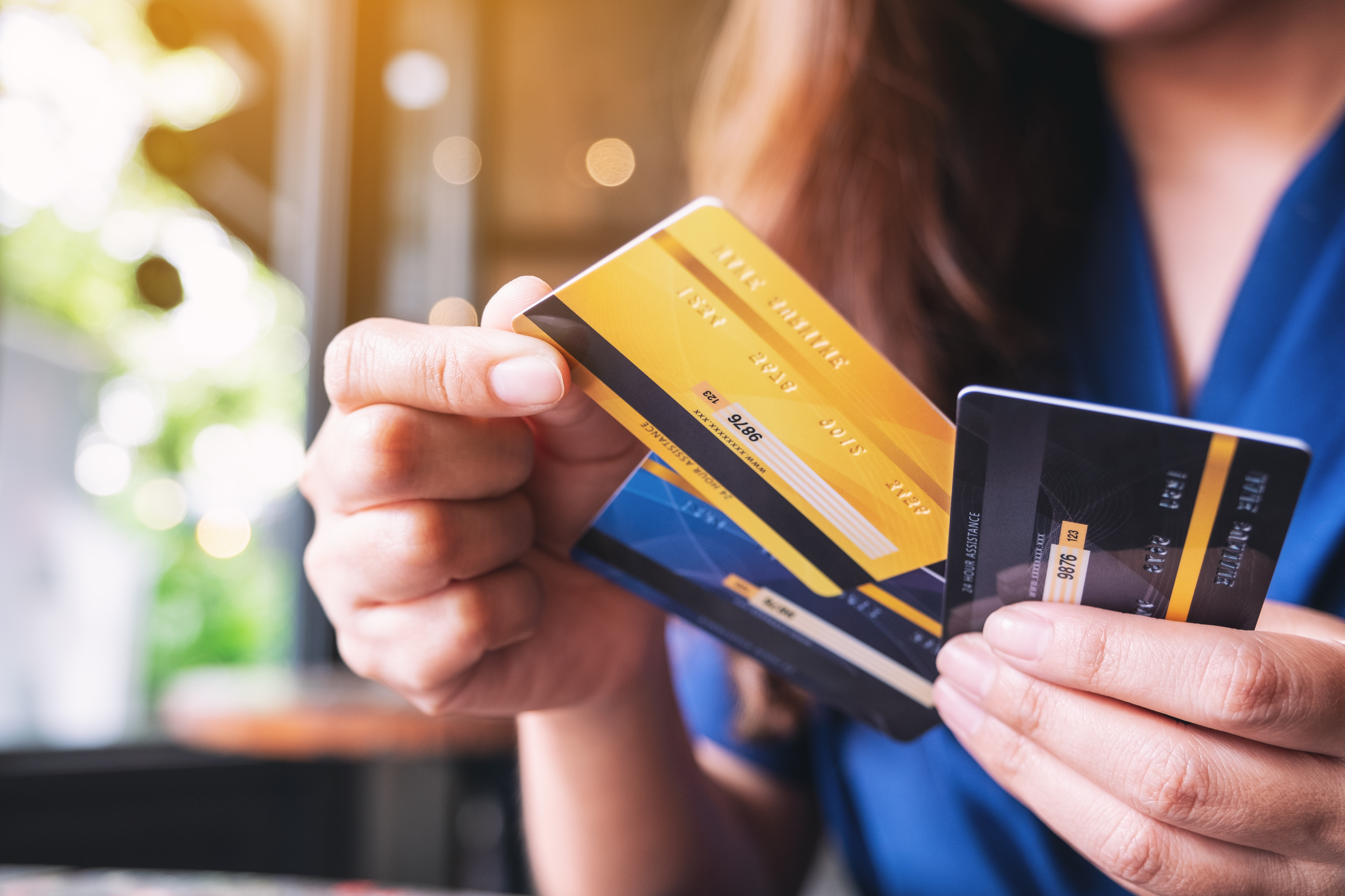 Credit Cards Fanned out in Hand