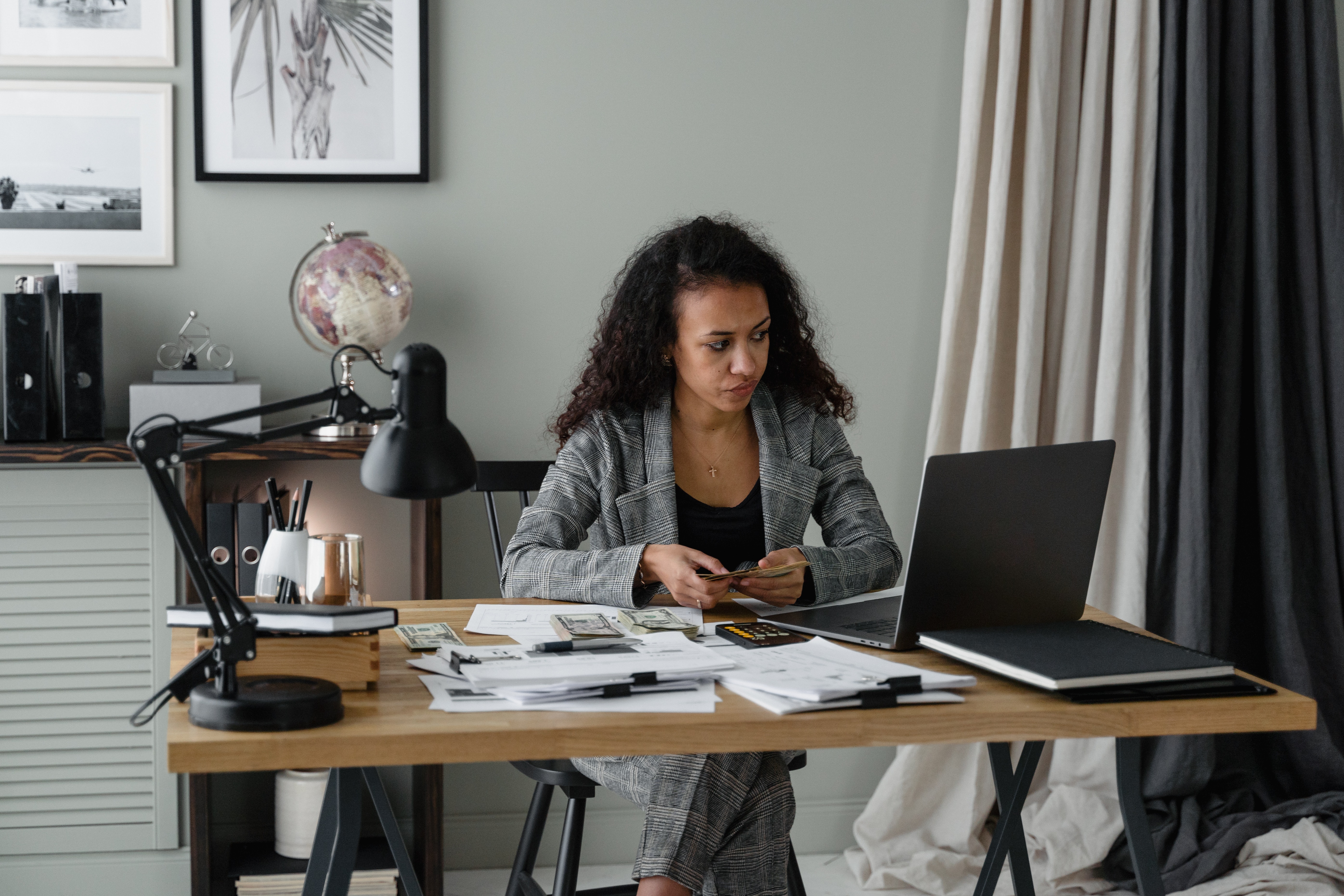 Woman Sitting At Desk