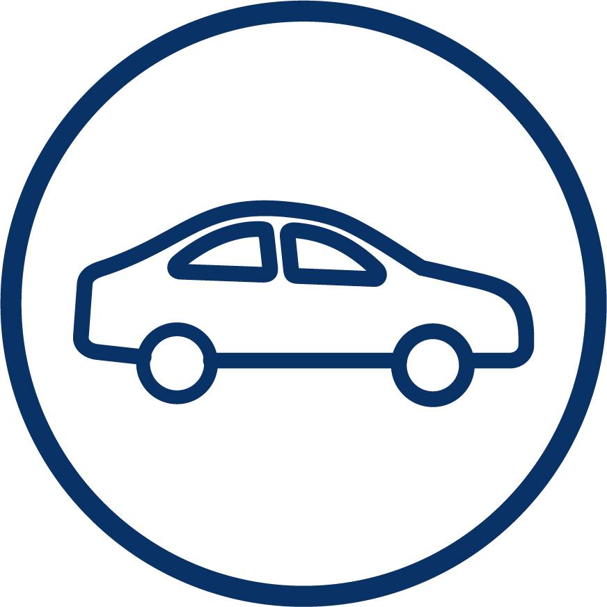 Car Icon in Blue Circle