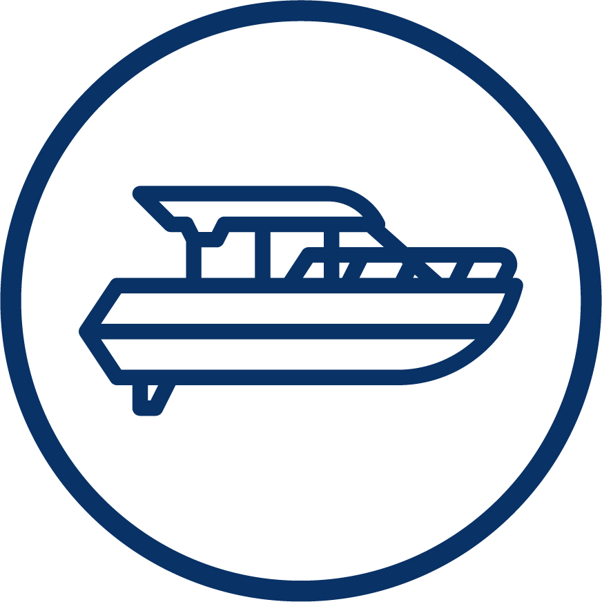 Boat Icon in Circle