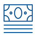 Money-blue Dollar Bill Icon in Blue